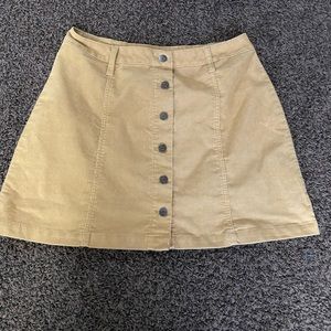 Corduroy Skirt Button Down Beige Size Large